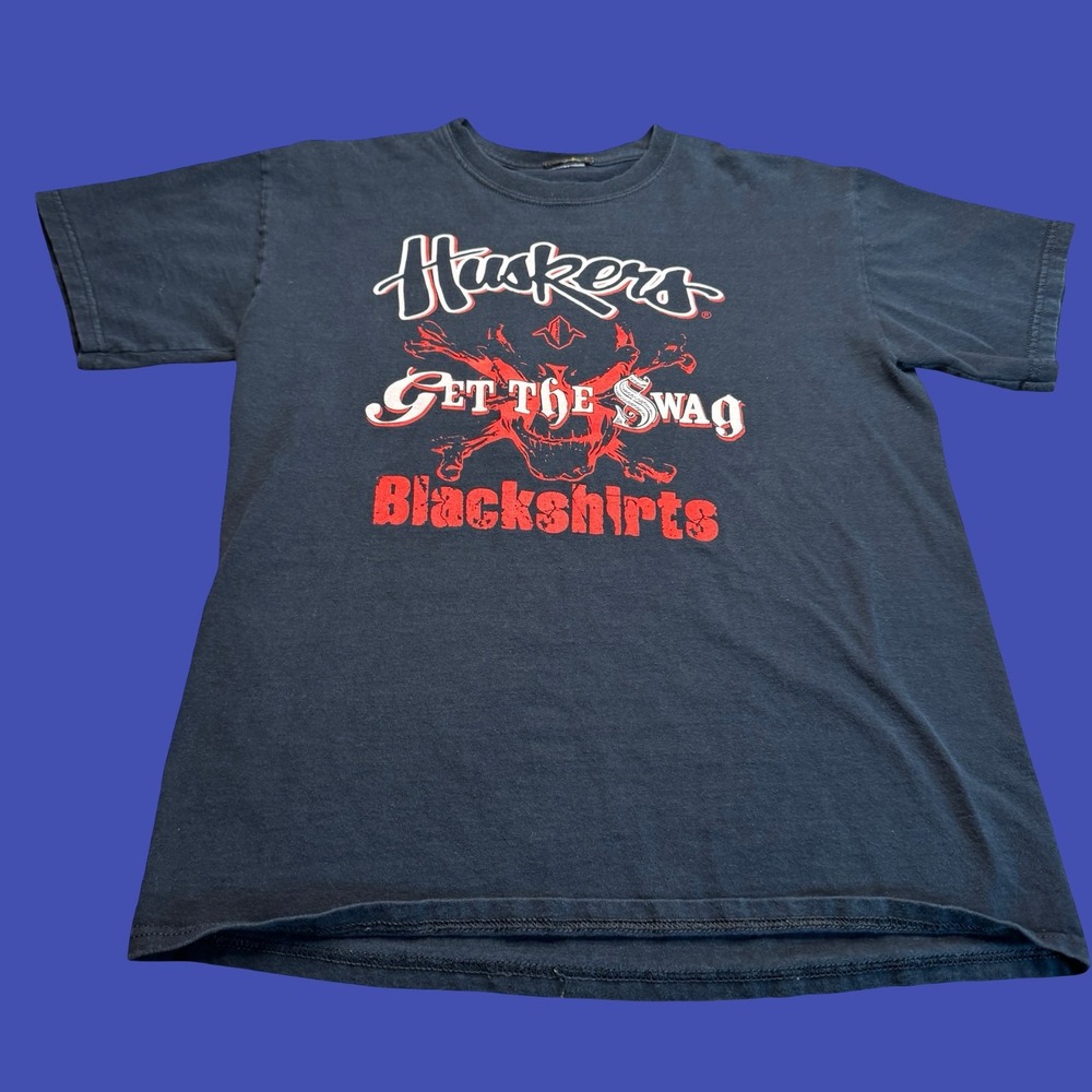 Nebraska Huskers Blackshirts T Shirt Mens Black Football Get The Swag Graphic